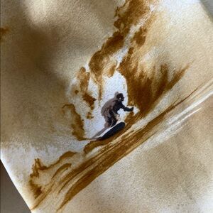 Vintage Handmade Surf Print Wrap Blouse • Boho Beach Art Top • XS/S